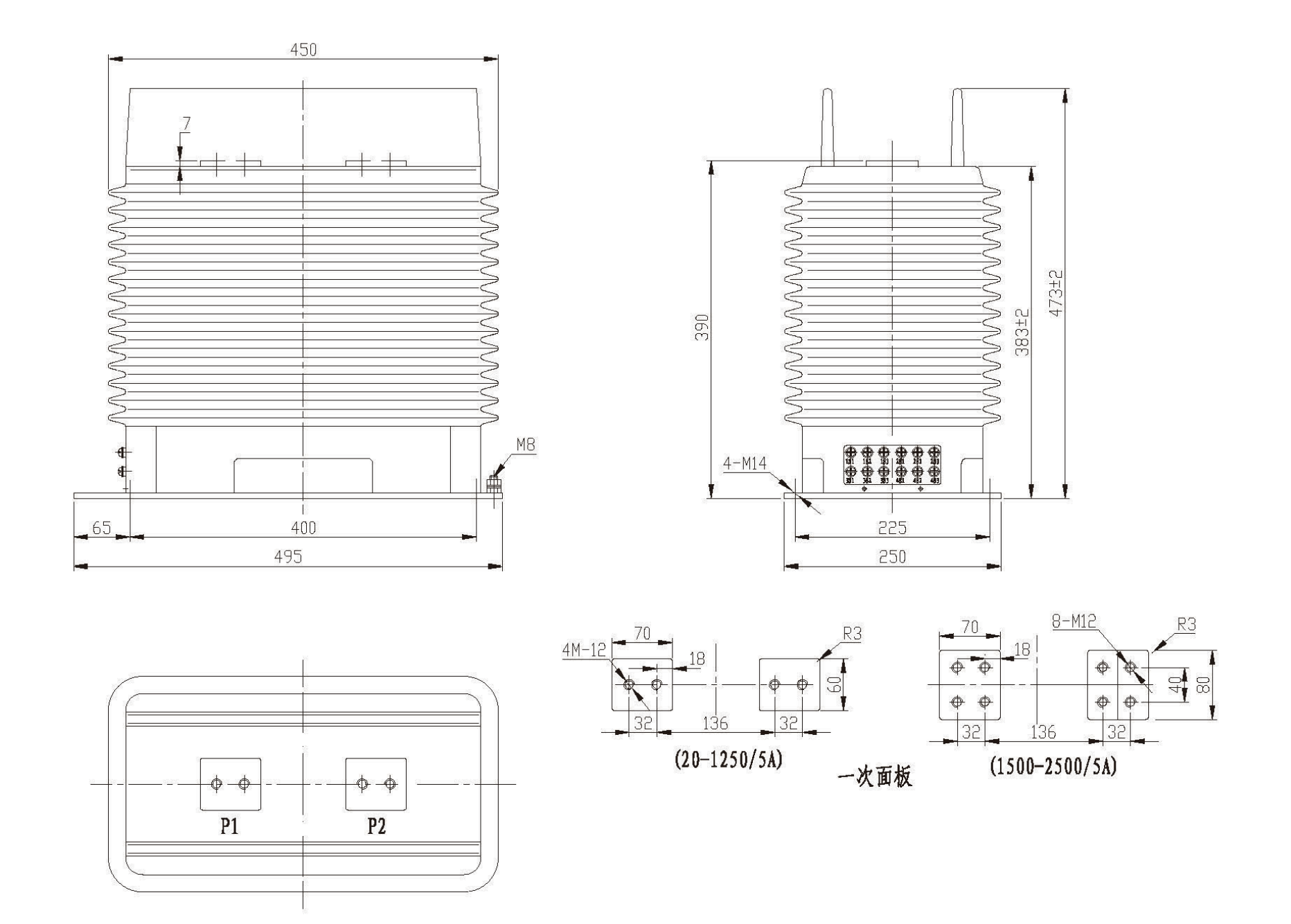 LZZBJ9-36:250W2G1 outline drawing.png